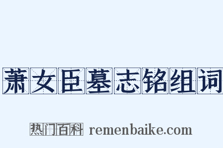 萧女臣墓志铭组词是什么意思的图片